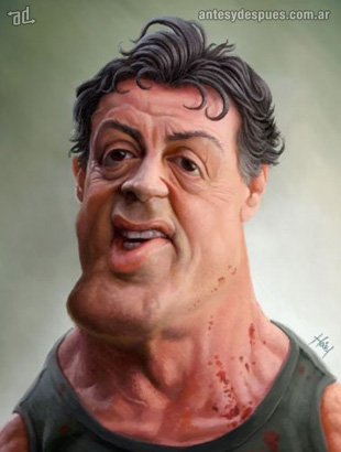 La caricatura de Sylvester Stallone