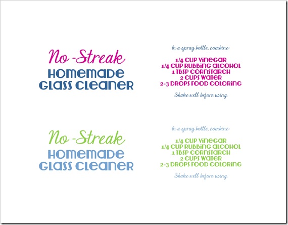 no-streak glass cleaner labels-page-1