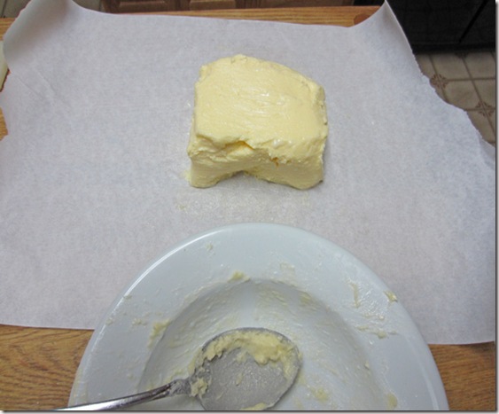 Salted butter being wrapped