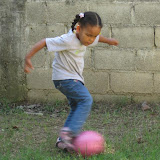 Aylin proving that girls can play soccer too