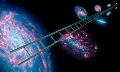 ilustração da escala de distância cósmica