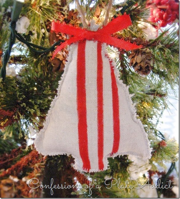 CONFESSIONS OF A PLATE ADDICT DIY Grain Sack Ornaments 2