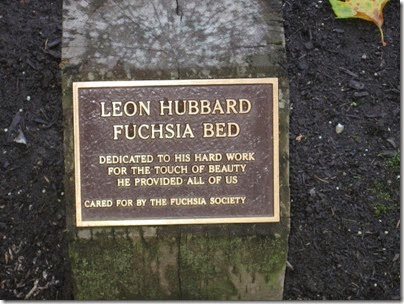IMG_3260 Leon Hubbard Fuchsia Bed Plaque at Willson Park in Salem, Oregon on September 4, 2006
