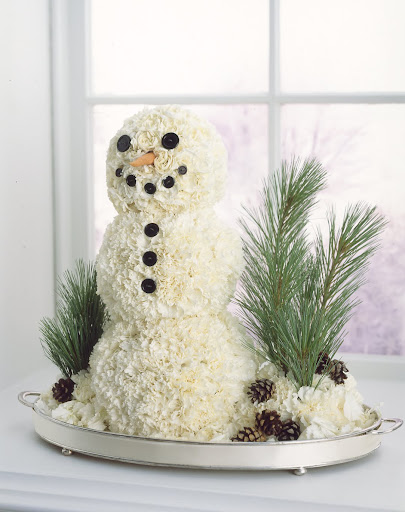 I love this crafty snowman made from carnations. I love this crafty snowman made from carnations.