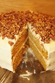 Spiced Pumpkin Cake with Caramel Cream Cheese Frosting