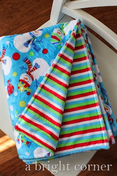 Double sided minky blanket from A Bright Corner