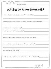 K Getting To Know Your Child