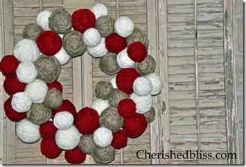 yarn ball wreath