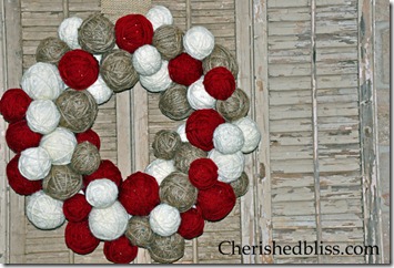 yarn ball wreath yarn ball wreath