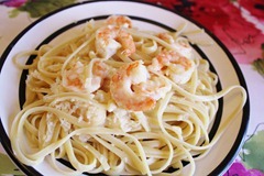 Citrus and Garlic Shrimp Linguine