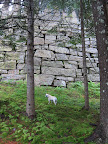 Look at this gargantuan wall!  Are we high in the Peruvian Andes at the ancient city of Machu Picchu?  No, we are not!  We're at Skylands, our home in Maine!
