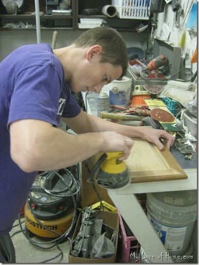 sanding finish off of cabinets