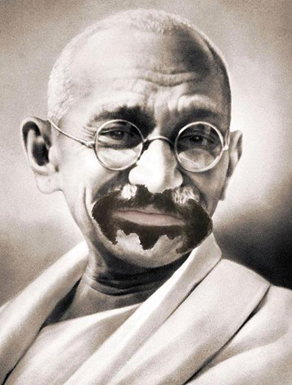bat-stache Gandhi