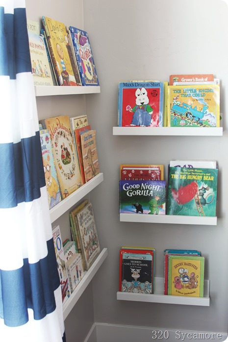 kids room book ledges diy