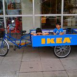 Christopher & Christina in the IKEA delivery bicycle