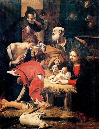 Giacomo Cavedone Adoración de los Pastores Lienzo. 240 x 182 cm. Museo del Prado. Madrid