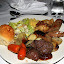 Crocodile Caesar Salad, Kangaroo, Sausages, Potato Salad, Roasted Carrots, And More...  Amazing Meal - Yulara, Australia