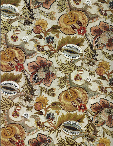 This Indian inspired silk embroidery panel was made in London in 1892. ( This Indian inspired silk embroidery panel was made in London in 1892. (