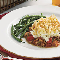 Onion-Topped Sausage 'n' Mashed Potato Casserole