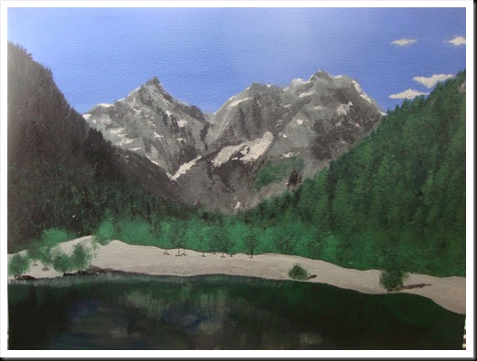 lake and mountains landscape
