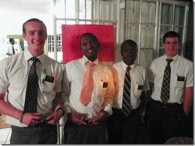 New missionaries 4-16-2012  Maclean, Puso, Ngwenya, Wilcox