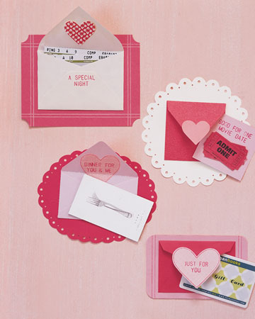 These cheerful envelopes don't hold the cards -- they are the cards. Glue the back of a miniature envelope to a piece of decorative card stock, and tuck a gift inside if desired.