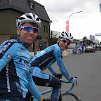 Remko Kramer and Eric van der Meent from the Trek - Marco Polo Cycling Team before the start of Rund um Rhede (Germany). (Photo: Francis Cerny)
