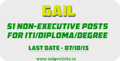 GAIL Non Executive Recruitment 2013