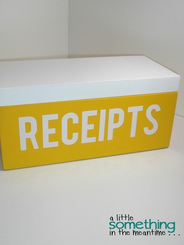 A Little Something in the Meantime: Organize Receipts with Customized Dividers Labelled Receipt Box