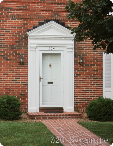 white door   brick