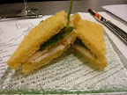 Brioche sandwiches with goat cheese and apples. Delicious!