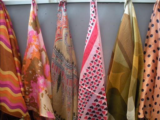 I am kind of obsessed with new and vintage scarves. They immediately give fantastic color inspiration. And if I need one to accessorize an outfit, they are right at my fingertips.