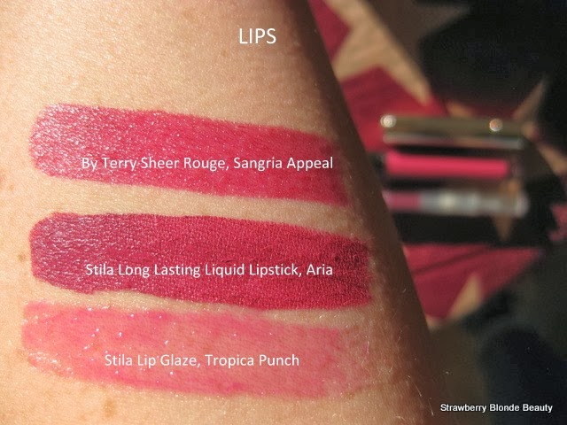 Stila-Liquid-Lipstick-Aria,ByTerry-Sangria,Stila-LipGlaze-Tropica-Punch