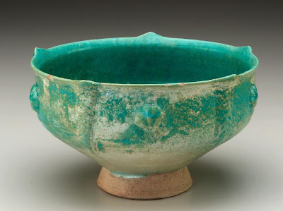 Bowl | Origin:  Iran | Period: 12th century | Details:  Not Available | Type: Stone-paste with glaze | Size: H: 12.2  W: 20.3   D: 20.3  cm | Museum Code: S1997.120 | Photograph and description taken from Freer and the Sackler (Smithsonian) Museums.