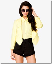 Open-Front Pointed Hem Blazer Open-Front Pointed Hem Blazer