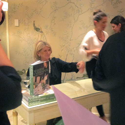 Martha sign copies of her 6 pound entertaining book that just hit shelves.