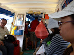 sitting on a very local boat.