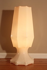 Molded stretched plastic floor lamp