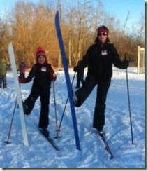 Vera Eveline op de skies