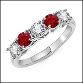 The Classic Five Stone Ruby and Diamond Ring