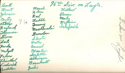 96th at Leyte list on back 96th at Leyte list on back
