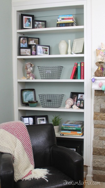 Wire baskets on shelves