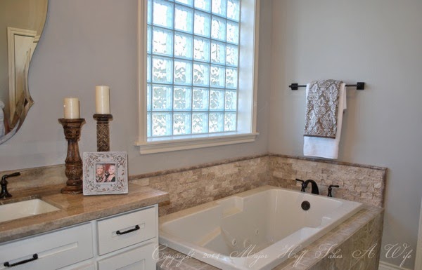 Master bath with tile border pewter revere pewter paint.jpg Master bath with tile border pewter revere pewter paint