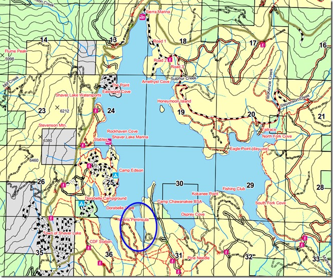Camp Chawanakee Cove on a map Camp Chawanakee Cove on a map