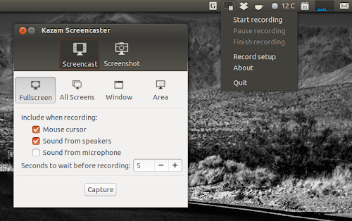 Kazam Screencaster 1.3.2 su Ubuntu