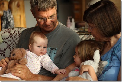 Early morning with Grandpa and Grandma