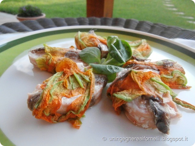 involtini salmone fiori zucca alici