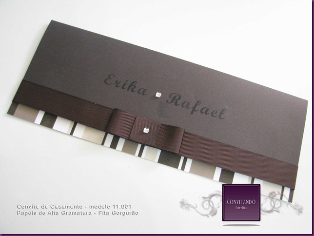 Convite de Casamento, Papelaria Personalizada, Convite Marrom, Convite Artesanal