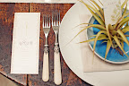 The nude napkins and flatware handles accentuated the palette. The nude napkins and flatware handles accentuated the palette.