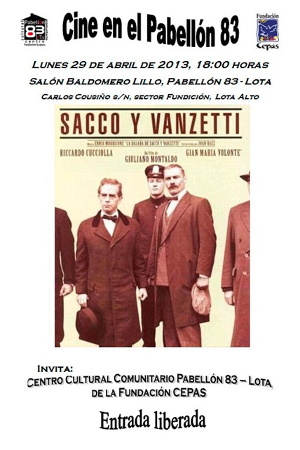 Afiche Película Sacco y Vanzetti 2013